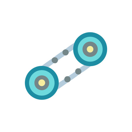Abstract geometric conveyor belt illustration on black background in flat design styleのイラスト素材