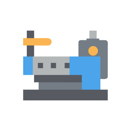 Machine flat illustration in muted colors, a simple industrial visual metaphorのイラスト素材