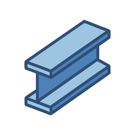 Isolated Steel I-Beam Illustration Against Black Background for Construction and Engineeringのイラスト素材