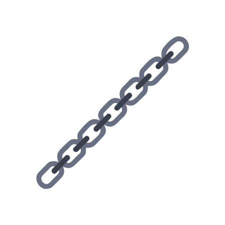 Illustration of a steel chain on a black backdrop, symbolizing strength and connectionのイラスト素材