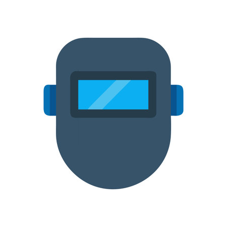 Welding Mask Icon Illustrating Safety Measures for Industrial Workers and Construction Sitesのイラスト素材