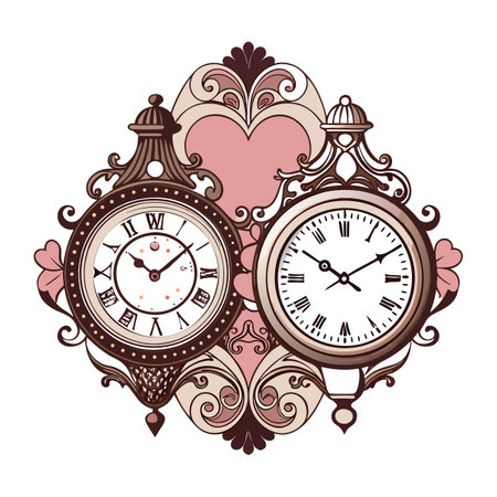 Vintage Clock Illustration: Timeless Elegance for Graphic Designのイラスト素材