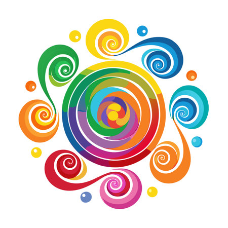 Colorful Swirls and Bubbles Graphic Design Vector Illustrationのイラスト素材