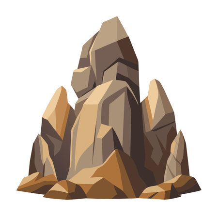 Stylized Rock Formation with Earthy Tones Illustrationのイラスト素材