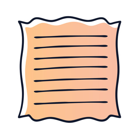 Stylized paper sheet illustration with lines and wavy bordersのイラスト素材