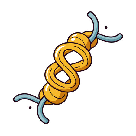 Twisted Rope Knot Cartoon Vector Illustration Designのイラスト素材