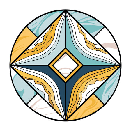 Abstract Circular Design with Blue, Gold, and Whiteのイラスト素材