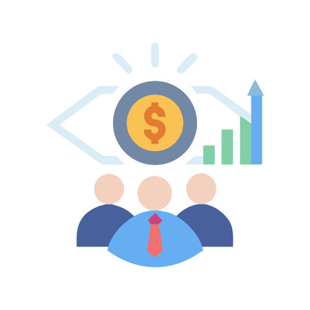 Teamwork and financial vision for growth and success strategy illustrationのイラスト素材