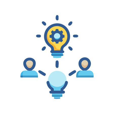 Lightbulb team brainstorming innovation concept connecting to new idea generationのイラスト素材