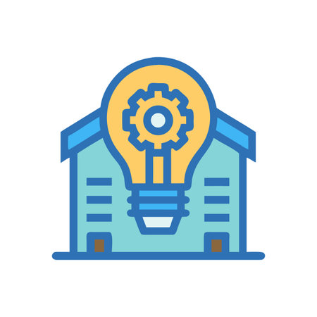 Innovative business solution concept with a house and light bulb graphicのイラスト素材