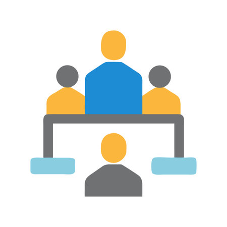 Business hierarchy illustration, organizational structure for company departments in flat designのイラスト素材