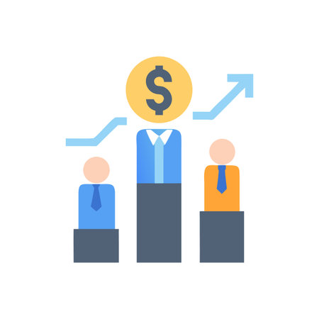 Business growth representation with rising bar graph and dollar coin symbol on blackのイラスト素材