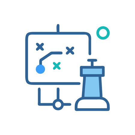 Conceptual strategy board icon for planning tactics and corporate development with a chessboard pieceのイラスト素材