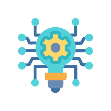 Digital Innovation Concept: Light Bulb with Gear and Circuit Board Style Designのイラスト素材