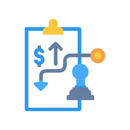 Financial strategy blueprint displaying an economic decision path and investment opportunity illustrationのイラスト素材