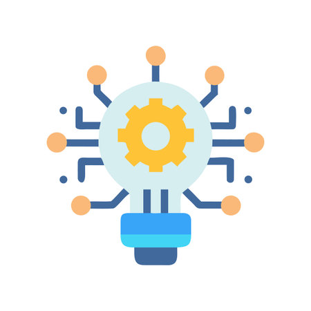 Lightbulb with gear and circuit board concept on black background for innovationのイラスト素材