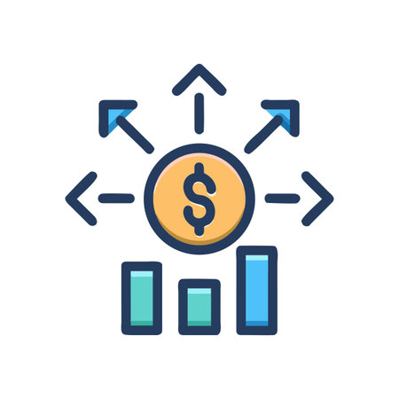 Financial Growth and Expansion: Icon Representing Investment, Market Trends, and Business Developmentのイラスト素材