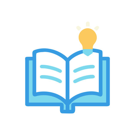 Open Book with Lightbulb Idea Concept on Black Background Vector Illustrationのイラスト素材