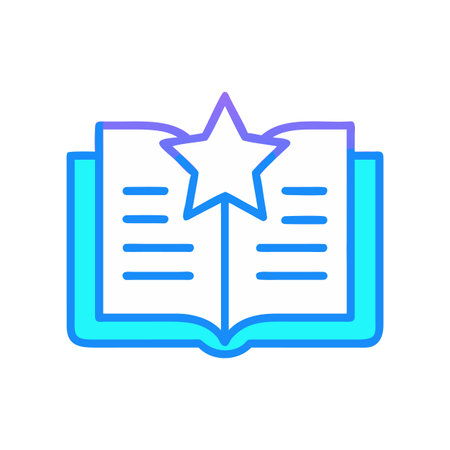 An open book with a star in the center symbolizing knowledge and learningのイラスト素材