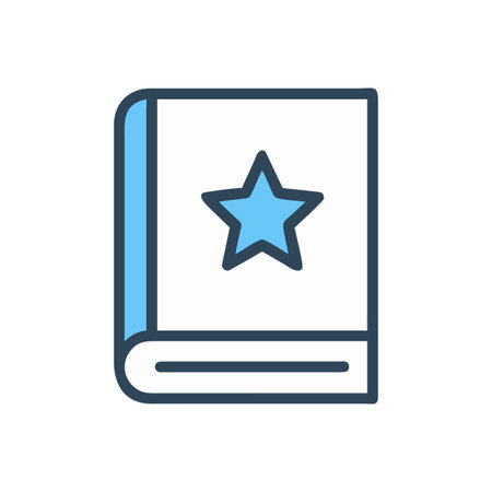 Icon of book with a star representing favorites or important informationのイラスト素材