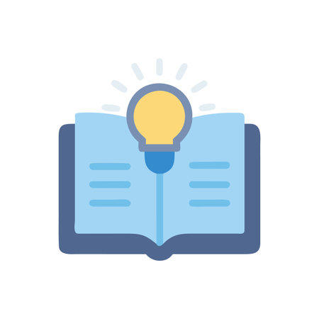 Light bulb above open book symbolizing knowledge learning education ideas and inspirationのイラスト素材
