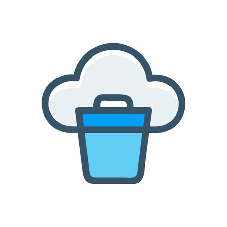 Cloud Storage Deletion Icon, Conceptual Design for Data Removal and Managementのイラスト素材