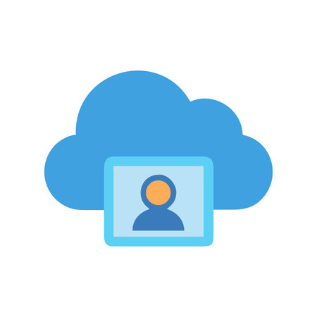 Cloud storage with user profile icon providing secure personal online dataのイラスト素材
