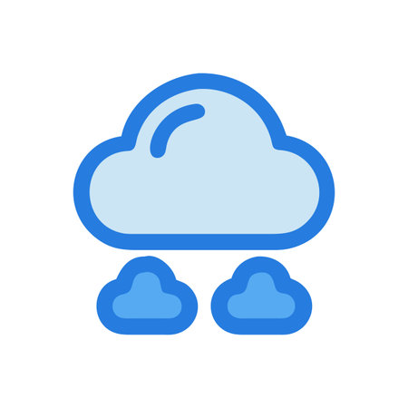 Cloudy weather icon depicting rain cloud for website or app designのイラスト素材
