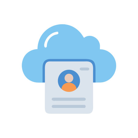 User profile hosted in the cloud, icon illustration for web and mobileのイラスト素材