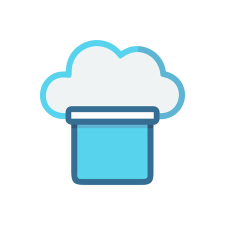 Cloud computing data storage concept illustration with geometric shape and white cloudのイラスト素材