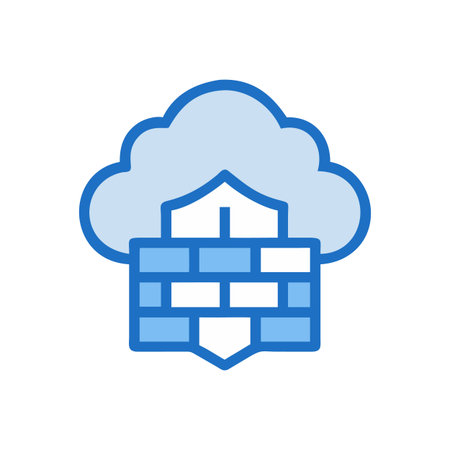 Cloud Firewall Protection Shield Illustration for Network Security and Data Privacyのイラスト素材