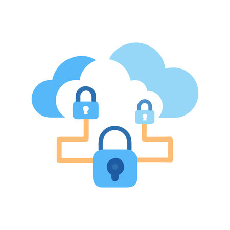 Cloud security network connections data protection flat illustration cybersecurity technologyのイラスト素材