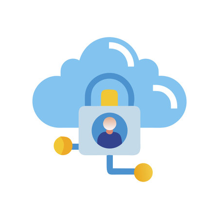 Cloud Security and Data Protection Concept: Secure Cloud with a User Profileのイラスト素材