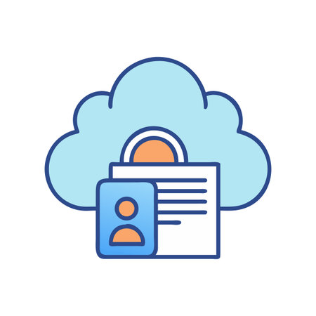 Data in the cloud vector icon illustration, isolated on a black backgroundのイラスト素材