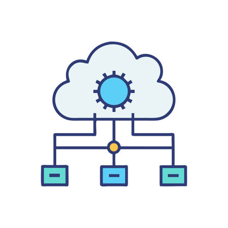 Cloud data management illustration: data sharing, storage, and integration concept for businessのイラスト素材