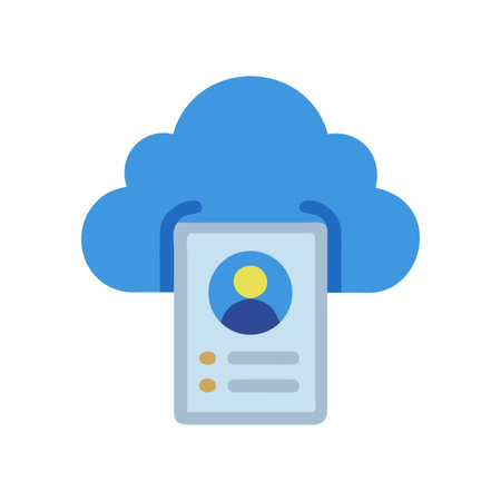 Cloud Computing Profile: A modern flat design showing a user profile in the cloudのイラスト素材