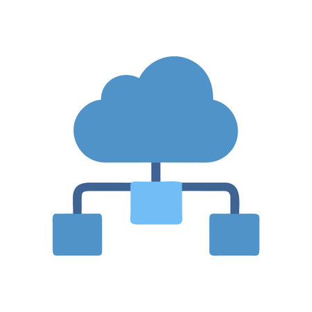 Cloud Network Diagram Showing Cloud Computing and Data Distribution on Blackのイラスト素材