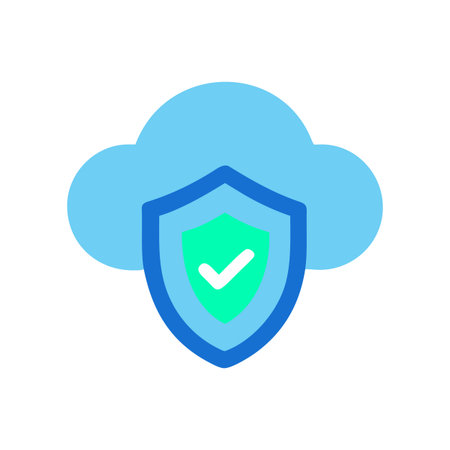 Cloud computing security icon depicting data protection and secure online servicesのイラスト素材