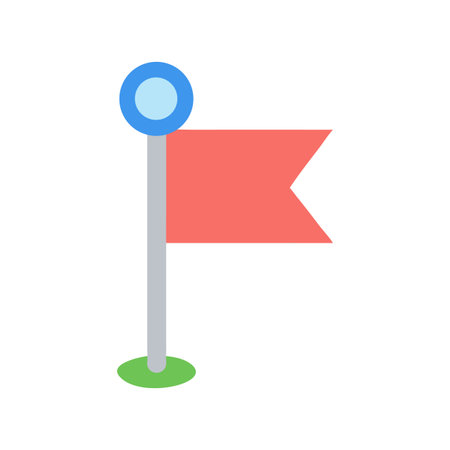 Simple Flag Icon Illustration for Business Objectives and Goal Achievement Conceptsのイラスト素材
