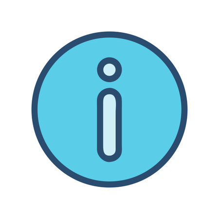 Information icon in a blue circle with a dark outline on black backgroundのイラスト素材