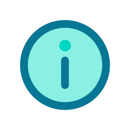 Flat Design Information Icon in Teal and Black Background for UX/UI