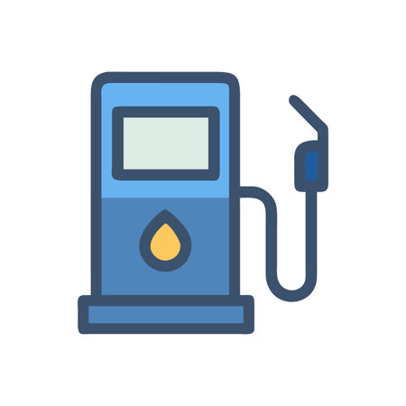 Illustration of a blue gas pump isolated on a black background for energy themesのイラスト素材