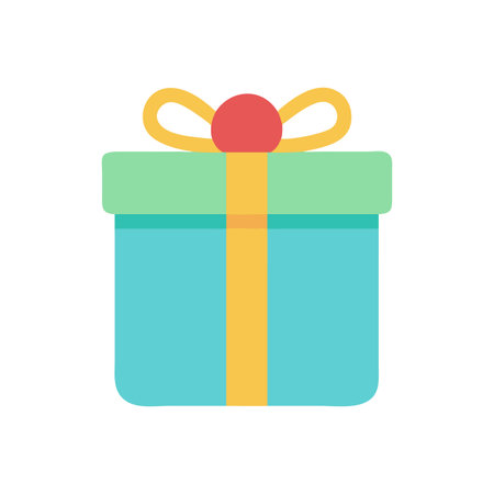 Stylized Gift Box Illustration with Ribbon and Bow on Black Backgroundのイラスト素材