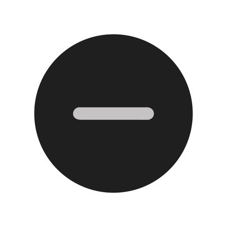 Minimalist gray minus symbol within a dark gray circle on black backgroundのイラスト素材