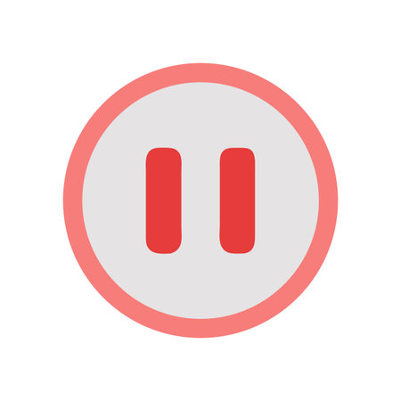 Pause Button Icon Graphic with Flat Style, Rounded Elements, and Clean Designのイラスト素材