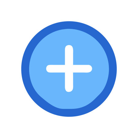 Simple blue plus sign icon on black background for web and app designのイラスト素材