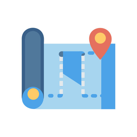 Simplified map with a location pin for website or application interface designsのイラスト素材