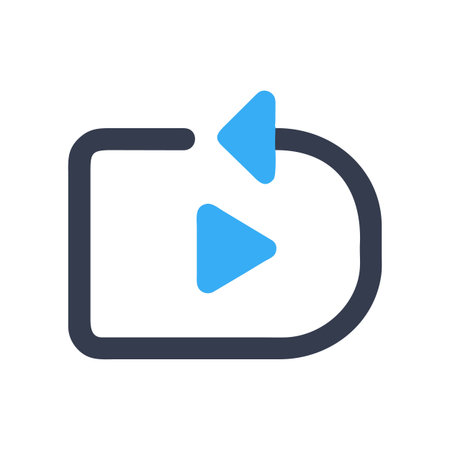 Modern graphic element of repeat sign with triangles in minimalist style.のイラスト素材