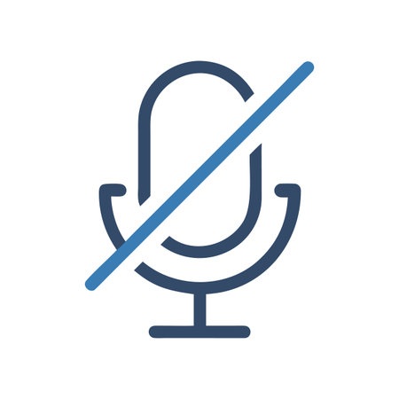 Muted Microphone Graphic Icon in Blue Colors for Communication and Technologyのイラスト素材