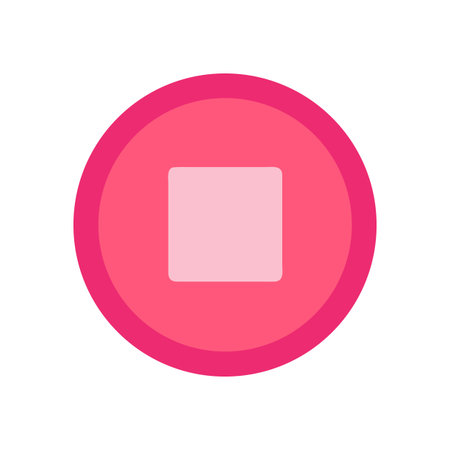 Pink stop button icon, layered circles surrounding a square shape, graphic designのイラスト素材